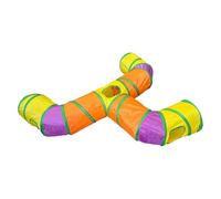 Children's Playpen with Foldable Rainbow Tubes: and is for Indoor Cats Pets | Interactive Hole Watching Paths, Attractive Tube Toys, Puppy Rabbits, Activity
