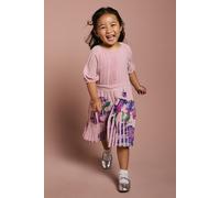 Children's Pleat Skirt Placement Print Short Sleeve Dress Coast Pink 3-4 Years