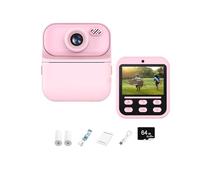 Children's Polaroid Camera, Thermal Print Camera, Kids Gift Front & Rear Dual Shot Play Cameras, 2.4-inch IPS Screen/48 Mega Pixel/16x Digital Zoom (Pink)