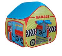 Childrens Pop Up Play Tent Designed like a Car Garage with a Unique Printed Play Floor : Boys Toy Play Tent / Playhouse / Den