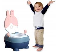 Children's Potty Training Toilet - Non-Slip Baby Potty with Removable Insert & Paper Holder - Rabbit Design Pink - Ergonomic Learning Pot from 10 Months