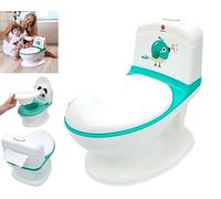 Children's Potty with Flushing Sound, Ideal as a First Toilet, Cleanliness for Children, Baby Boys and Girls, Removable Bowl. (Green)