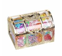 Children's Precious Stones - Coloured Gem with Chest Box Pirate Treasure | Summer Underwater Acrylic Gemstones Set Decoration for Children's Birthday Parties Bombon