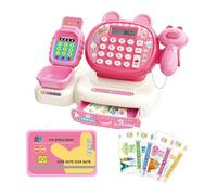 Childrens Pretend Cash Register Set With Play Money Interactive Learning Toy For Counting Practice Safe Pretend Play Supermarket Checkout
