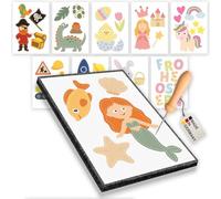 Children's pricking needle set with 10 templates - pricking set for children - 1 x pricking needle with wooden handle and 1 x tingling felt (20 cm x 15 cm x 1 cm) - ergonomic and safe - ideal for