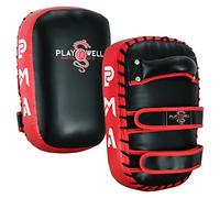 Childrens Pro Series Muay Thai Air Tech Kick Pad Vinyl Black/Red - Singles