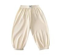 Children's Proof Pants Spring Summer and Autumn Boys and Girls Casual Fashion Nine Point Pants (White, 12-18 Months)