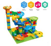 Children's Puzzle Marble Race Run Blocks Maze Toys DIY City Building Blocks Funnel Toys Parent-Child Interaction Blocks Toys 84-PCS