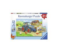 Children's puzzles 2x12 pieces Construction site and Ravensburger Farm - Jigsaw Puzzle