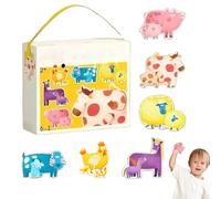 Children's Puzzles | Over 2 Years Old Educational Game,Farm Animal Puzzles with Handle Bag | for Children Indoor Nursery Center