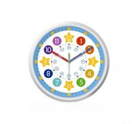 Children's Quiet Wall Clock with For rainbow Design for Use in Bedrooms and Learning Spaces Plastic Shell and Silent Mechanism (10inch)