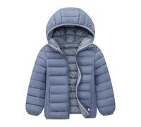 Children's Quilted Down Jacket with Hood Lightweight Plain Winter Coat Warm Windproof Softshell Jacket Outdoor Jacket Hooded Jacket Winter Jacket for Boys and Girls