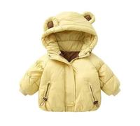 Children's Quilted Down Jacket with Hood Warm Winter Jacket Windproof Fleece Outdoor Jacket Plain Softshell Jacket Cold Protection Boys Girls Winter Coat Hooded Jacket