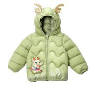 Children's Quilted Down Jacket with Hood Zip Hiking Jacket Breathable Warm Winter Coat Softshell Jacket Outdoor Jacket Windproof Hiking Jacket Winter Jacket