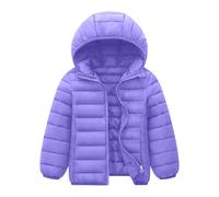 Children's Quilted Jacket with Hood Boys Girls Down Jacket Made of Cotton Lightweight Winter Jacket Cotton Jacket Plain Warm Wind Protection Winter Jacket with Hood Outdoor Jacket