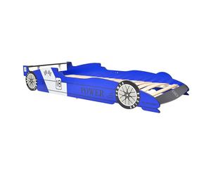 Children's Race Car Bed 90x200 cm Kids Toddler Cot Bed Frame Red/Blue vidaXL