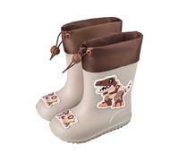 Children's Rain Boots Girls Waterproof Non-Slip Outdoor Play Shoes for Toddlers Comfortable Wellington Boots with Soft Inner Lining, beige, 12 UK Child
