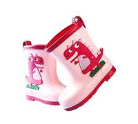 Children's Rain Boots, Non-Slip Lightweight Wellington Boots, Feather-Light and Waterproof, Medium Boots, Plain Cute Dinosaur Rain Shoes, Comfortable All-Weather Soft Soles, Children's Boots, pink, 9
