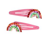 Children's Rainbow Glitter Hair Clips (set Of 2)