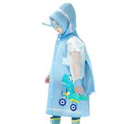 Children's Raincoat Boy Child Water Girl Baby Kindergarten Transparent Primary School Student Poncho Dinosaur Raincoat Rain Gear (BU2, S)