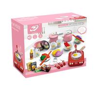 Childrens Realistic Pretend Play Kitchen Toy Set with Stove Cookware Utensils and Fresh Food Storage for Aspiring Young Chef Role Play (One Size)