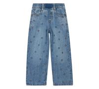 Children's Relaxed Fit Mid-Rise Wide Leg All-Over Embroidery Pull-On Baggy Jeans s.Oliver Bleu 4 years
