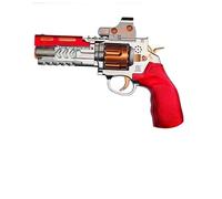 Children's revolver toy with spray and sound and light, pretend to play an exploder toy with vibration, cool role playing gun toy suitable for boys and girls over 14 years old (battery free) (red)