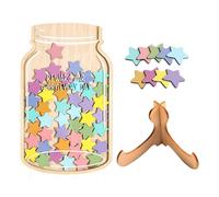 Children's Reward Jar with Wooden Base, Stars Reward System for Motivation and Positive Reinforcement, Educational Reward Glass for Home, School and Nursery