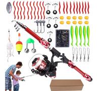 Children's Rod | Kit for Children - Set of 55 Telescopic Rod Lightweight Complete Combo for Molchina Riva Kayak with Equipment for Perch Trout and Torpedo