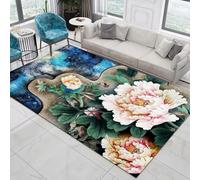 Children'S Room Carpet 3D Printing Plant Rose 160 X 230 Cm - Indoor Doorway Non-Slip Floor Mat Carpet - Soft Touch - Polyester - Easy To Clean - Suitable For Dining Room, Kitchen, Table -631249077752