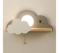 Children's Room E27 Cartoon Cloud Wall Lamp with White Round Ball Lampshade, Cute Indoor Wall Mounted Sconces Lighting Fixture, Bedroom Bedside Headboard Wall Wash Lights