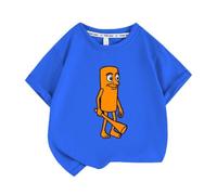 Children's Round Neck Short Sleeve T-Shirt Casual Clothes,Italian Brain AI Animal Anime Tralalelo Tralala Boys' T-Shirt,Dark Blue,100cm