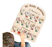 Children's Routine Schedule - Planner Bedtime in the Morning, Educational Wooden Schedule Boards | Daily Activity Organizer School Children Learning Tracking Planning Develop Encouragement