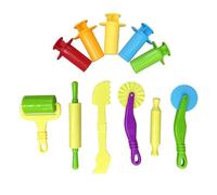 Childrens Safe Rolling Pin Plasticine Mold Clay Stamps Mold Kit for DIY Creative Fun Animal Plant Vehicle Designs