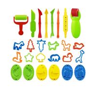 Childrens Safe Rolling Pin Plasticine Mold Clay Stamps Mold Set for Creative Fun Animal Plant Vehicle Designs Educational Modeling Clay Tool Set for Family