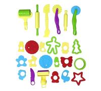 Childrens Safe Rolling Pin Plasticine Mold Clay Stamps Mold Set for Creative Fun Animal Plant Vehicle Designs Educational Modeling Clay Tool Set for Family