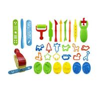 Childrens Safe Rolling Pin Plasticine Mold Clay Stamps Mold Set for Creative Fun Animal Plant Vehicle Designs Educational Modeling Clay Tool Set for Family