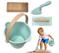 Children's Sand Play Kit - Water Bucket, Spade Shaper | Beach Learning Gear, Castle Form Mold, Outdoor Creativity Tools for Warm Weather Play, Interactive Seaside Rake Tray Set for Backyard Imaginatio