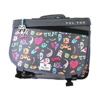 Children's satchel Pol Fox Street art Noir 38x14x32 cm