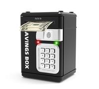 Children's Savings Safe Box, Electronic Mini Atm Money Saving, Piggy Bank,19 X 13.5 X 12.2cm, Electronic Password Lock, Led Indicator And Sound Effects, For ChildrensChildren's Savings Safe Box, E