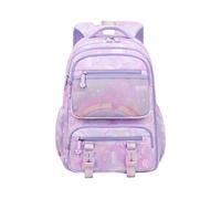 Children's School Backpack For Girls Grades 1 2 3 4 6 Lightweight Spine Friendly Backpack With Freezer Style Opening Ages 7 18 (Purple, M)