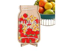 Children's School Reward System, Reward System, School Board, with Wooden -Shaped Stickers, Motivational Task Reward Glass for and Home as a Parental Aid