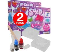 Childrens Science and Craft Kit for Colourful Scented Soap Making Educational Soap-Making Kit with Fragrance Butterfly Heart Moulds Creative STEM Activity for Kids 2 Pack - Electoys