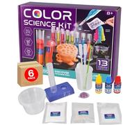 Childrens Science Experiment Kit Colour Chemistry Set for Kids Educational Toy with Test Tubes Colour Mixing Foam Reactions 13 Hands-On Experiments Learning STEM Gift - Electoys - 6 Pack