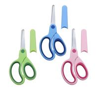Childrens Scissors Blunt for School, Ergonomic Soft Handle Kids Scissors with Stainless Steel Blades, Blunt Tip Safety Design for Crafting, Classroom Use, 3 Pack 14.6cm