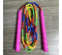 Children's Segmented Beaded Jump Rope for Fitness and Sports Training | Adjustable length design with vibrant multi-colored plastic beads for improved feedback and rhythmic skipping practice