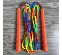 Children's Segmented Beaded Jump Rope for Fitness and Sports Training | Adjustable length design with vibrant multi-colored plastic beads for improved feedback and rhythmic skipping practice