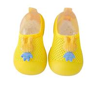 Children's Shoes Girls - Christmas Socks, House Socks, Boys' Trainers, Learning to Run, Barefoot Slippers Child, Slippers Size 24, Toddler Mary Jane, yellow, 2 UK Child