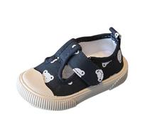 Children's Shoes with Bear Print Platform Casual Shoes Slip-On Trainers Made of Canvas Non-Slip Rubber Sole Mesh Breathable Outdoor Leisure Shoes Sports Shoes for Babies, black, 6 UK Child