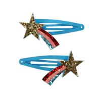 Children's Shooting Star Glitter Hair Clips (set Of 2)